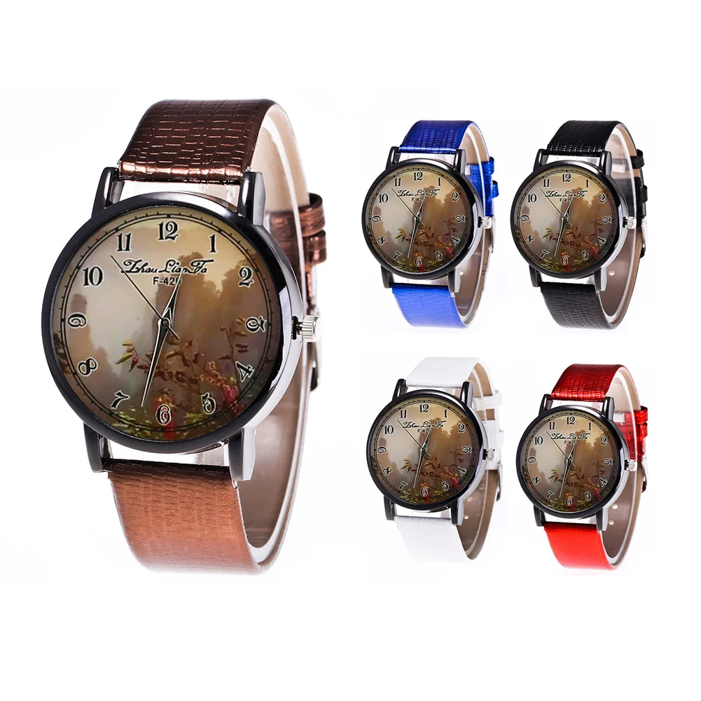 

Reloj Retro Style Women Watches Quartz Watch Faux Leather Round Dial Casual Watches Gifts Часы Женские Наручные Watch For Women