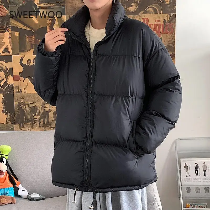 2021 Winter Coat Men's Warm Parkas Streetwear Cotton Coats Slim Male Jackets Windproof Padded Coat Mens Clothing Dropshipping