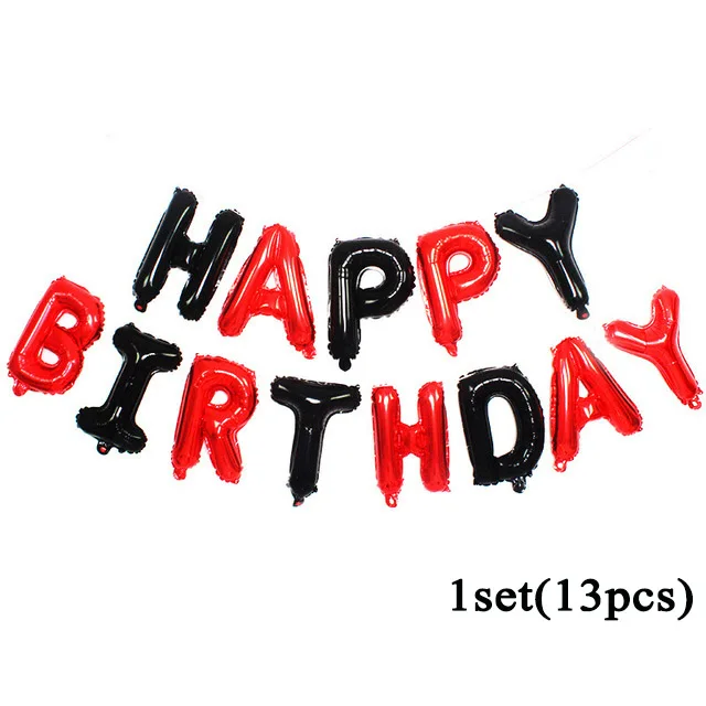HBD RD BLK KAMMIZAD 17 шт./лот anniversaire Микки красные цифры воздушные шары для 1. Украшения для дня рождения, Детские фольгированные баллоны Минни, балоны - Цвет: HBD RD BLK