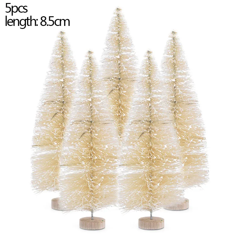 8.5cm beige 5 шт. 5 размер искусственная декорированная Мини Рождественская елка Рождественское украшение елка Рождественская мини поддельная елка новогодний декор Navidad - Цвет: 8.5cm beige