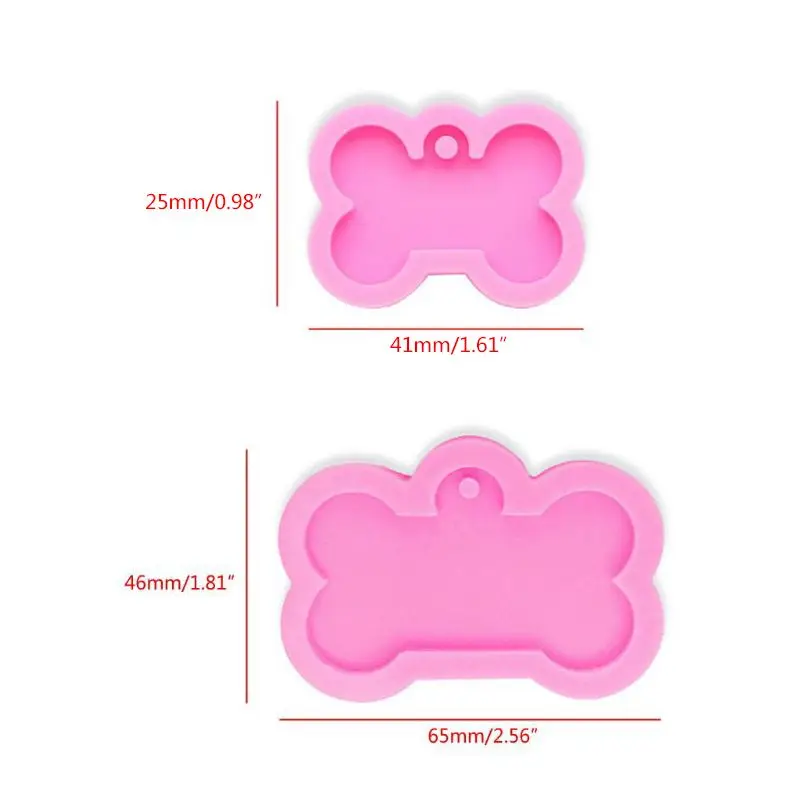 

Silicone Bone Shape Pendant Resin Mold DIY Dog Tag Dog Bone Shaped Keychain Resin Casting Mold Resin Crafting Tools 32CF