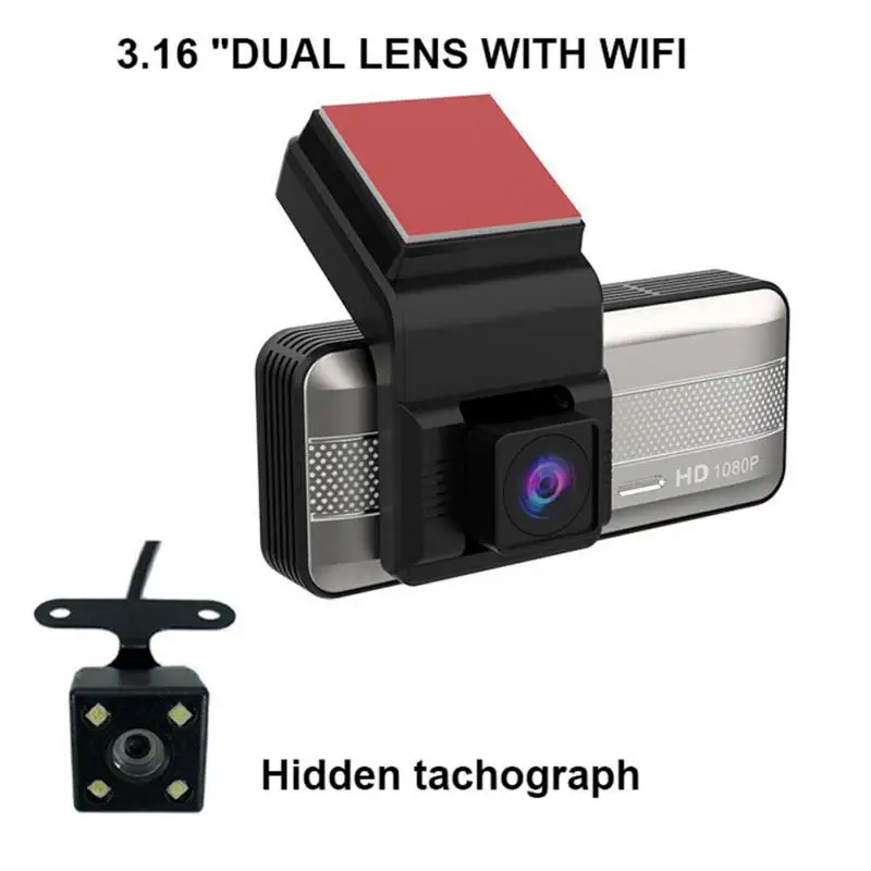 

A509 3.16 Inch WiFi Driving Recorder Dual Recording High-definition 1080P Time-lapse Video Reversing Video 170 Degree Wide Angle