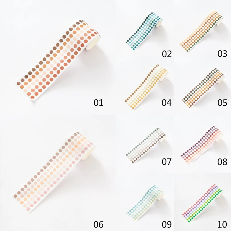 

1 Roll 60mm Colorful Dots Washi Tape Stationery Decorative Stickers Tapes DIY Color Gradient Tape Stickers Decor Sealing Tapes