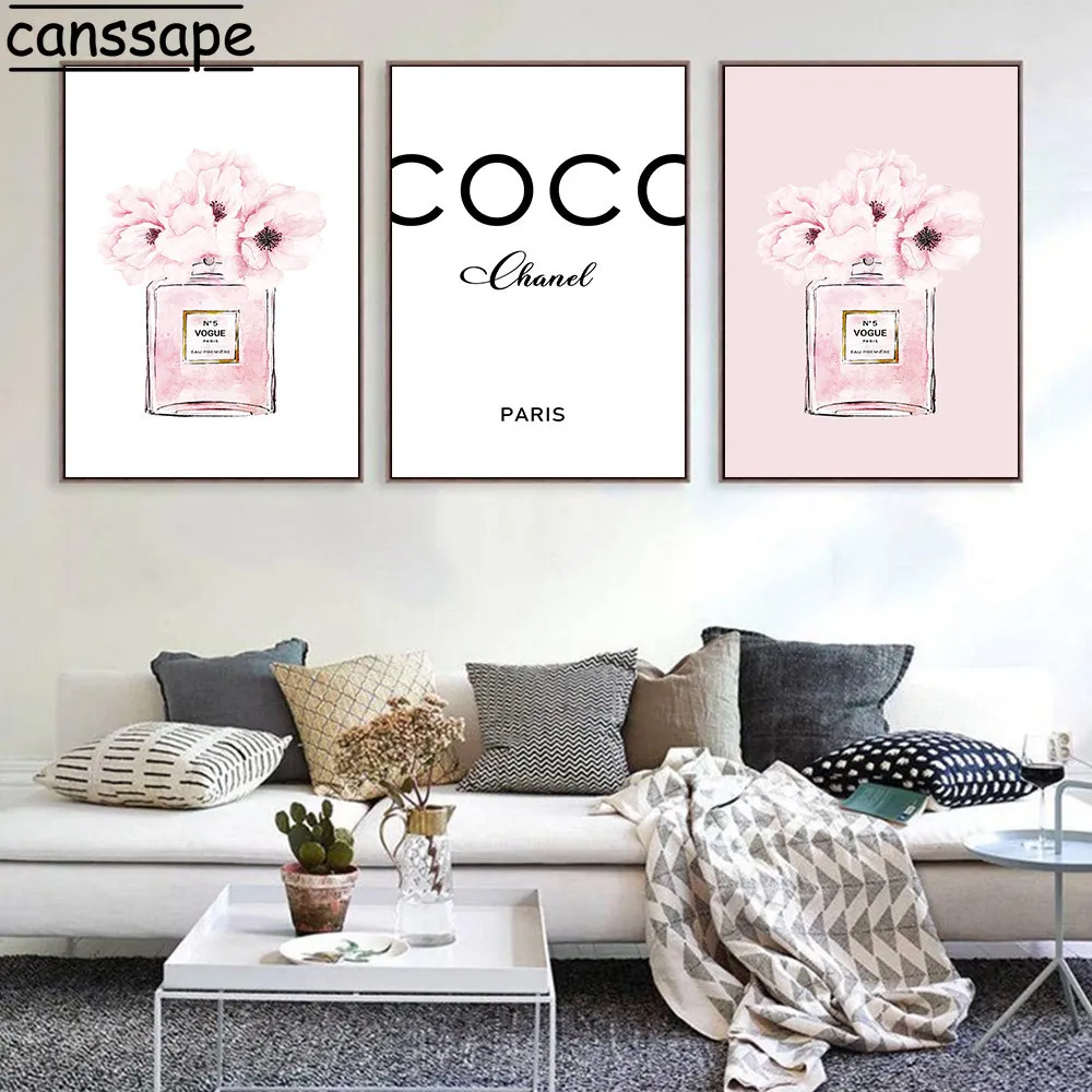 Постер в виде флакона духов модное настенное искусство Картина на холсте с