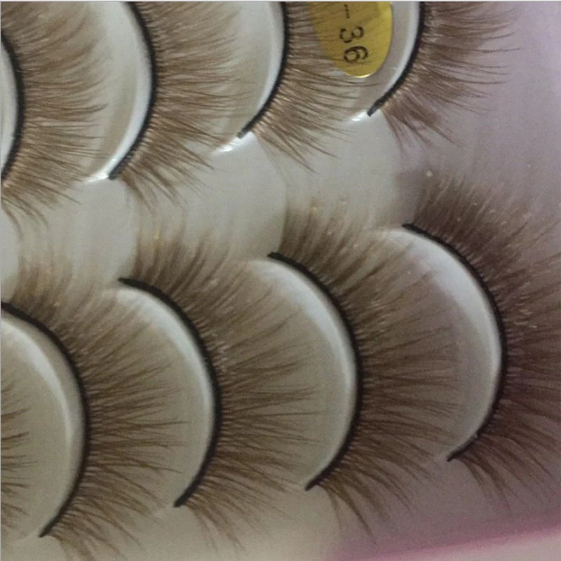 Новые 10 пар натуральные длинные накладные ресницы толстые коричневые