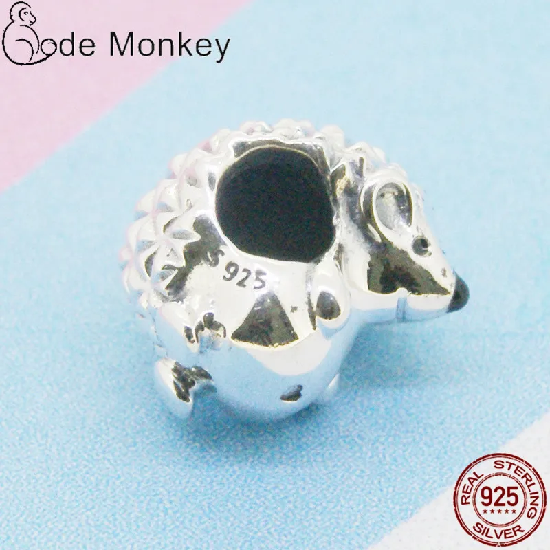 CodeMonkey Аутентичные 925 пробы серебряные бусины Ежика подходят к оригинальному