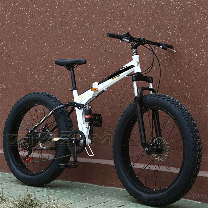 Bestellen Fett Reifen Mountainbike 21 24 27 Geschwindigkeit 26 Zoll Räder Doppel Disc Bremse Suspension Gabel Suspension Anti-Slip Bikes