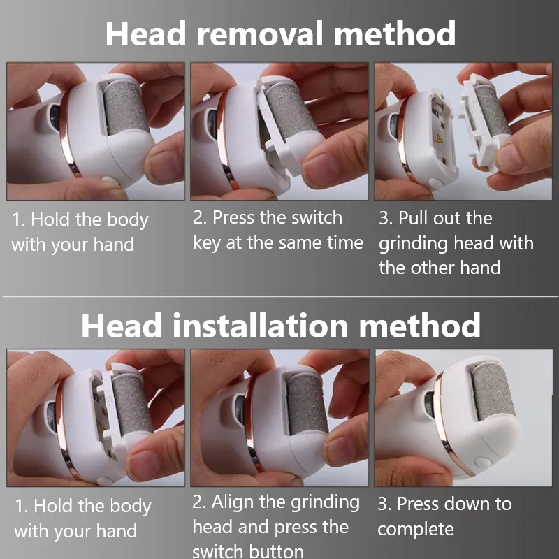 Rechargeable Electric Foot Rasp Pedicure Sander Waterproof 2 Speeds to Eliminate Feet Dead Skin and Calluses | Красота и здоровье
