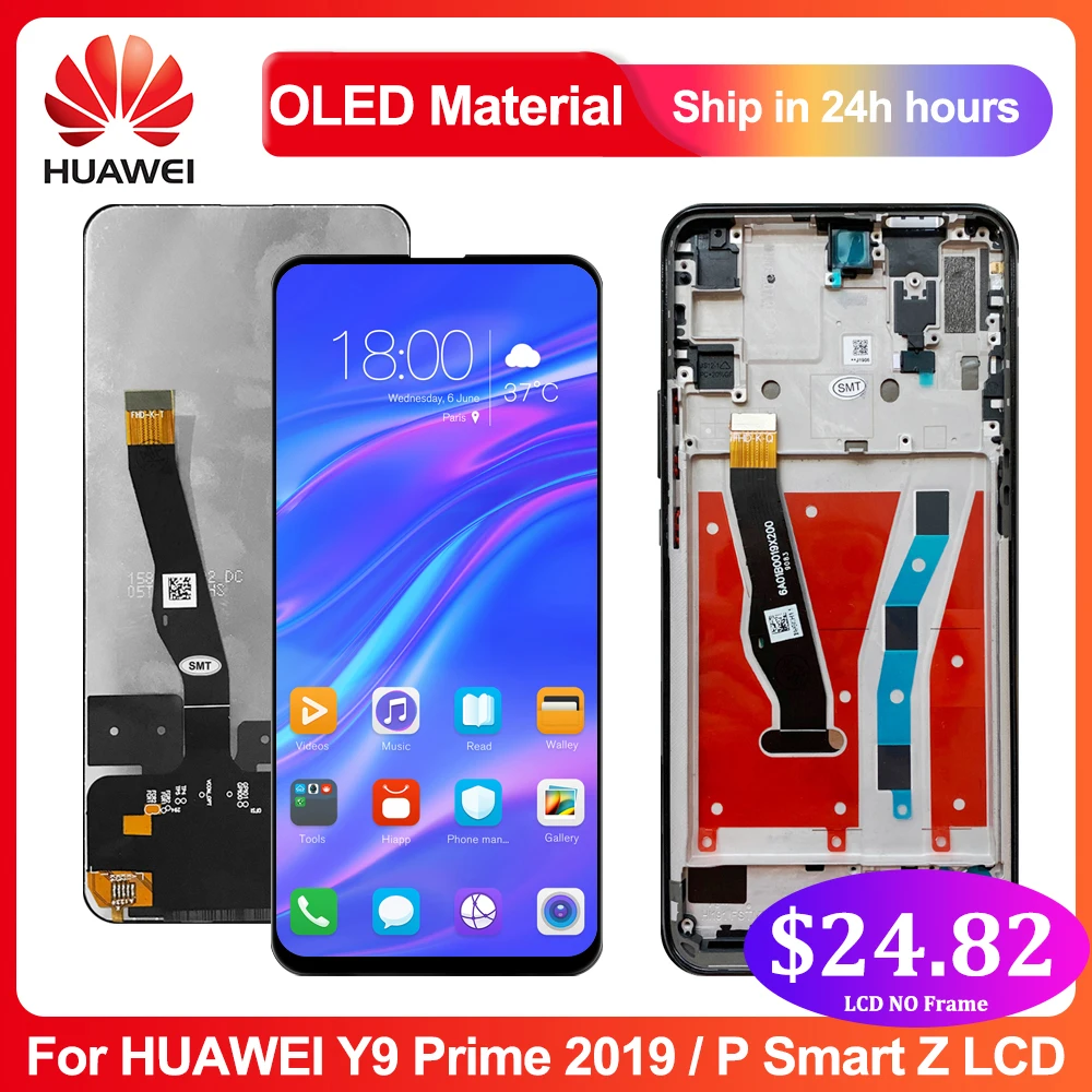 

Original 6.59'' Screen For Huawei Y9 Prime 2019 STK-L21 L22 LX3 LCD Display Touch Screen Digitizer For Huawei P Smart Z STK-LX1