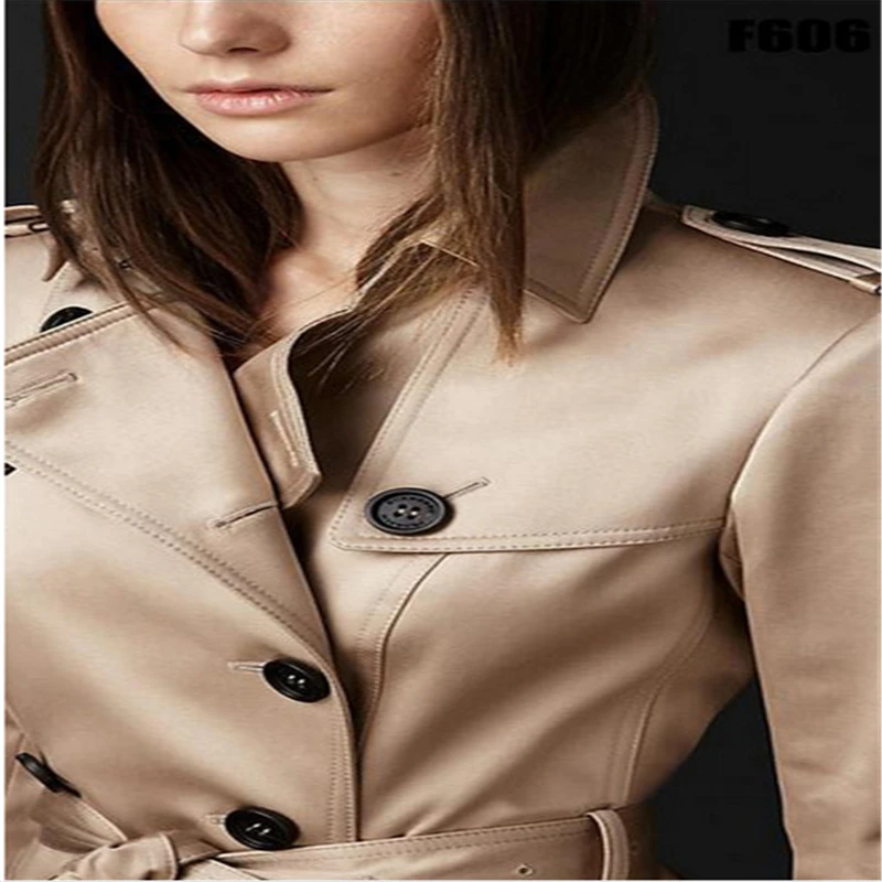 

2020 Spring And Autumn Women's Coat European American Fashion Trend Double-Row Button-Down Long Style Girl