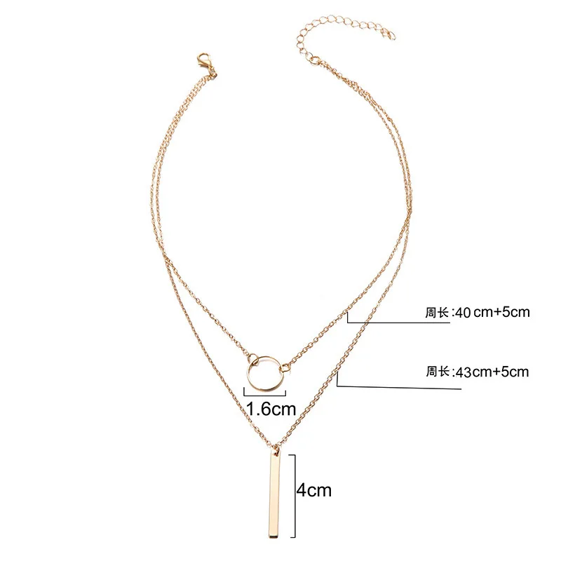 Женское двойное колье чокер Круглый Кулон в полоску золотого цвета вечерние