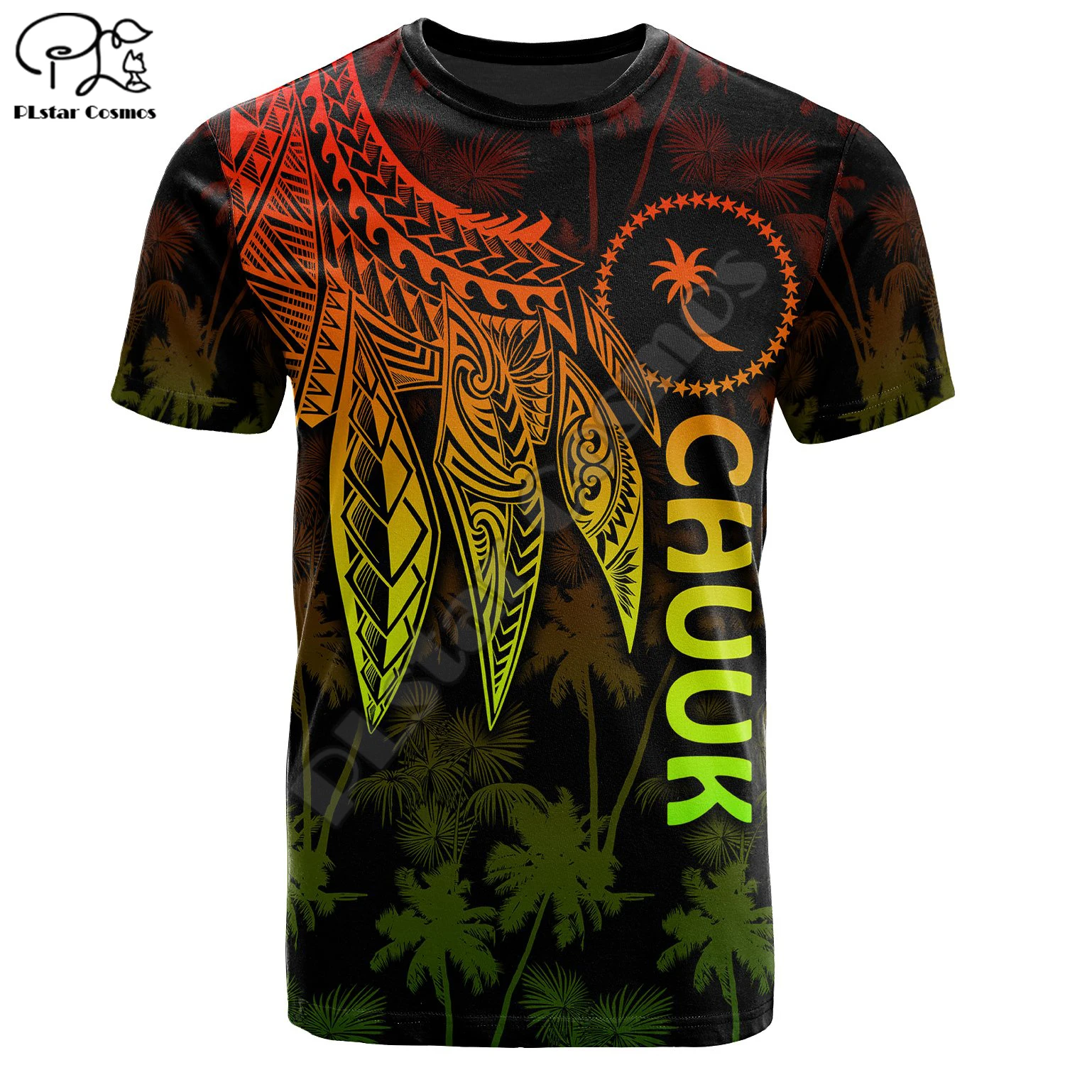 

PLstar Cosmos Chuuk Kosrae Polynesian Country Culture Tribe Retro 3DPrint Men/Women Summer Streetwear Short Sleeves T-Shirts A-1