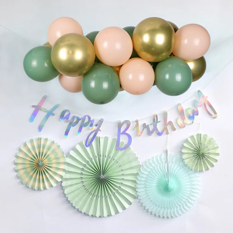 

19pcs Balloons Garland Arch Kit Macaron Avocado Green Pastel Latex Balloon RETRO Green Birthday Wedding Baby Shower Party Decor