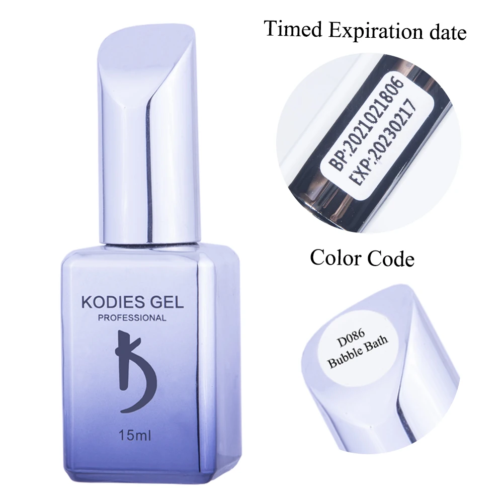 Гель-лак для ногтей KODIES 15 мл пузырьковый телесный розовый ГЕЛЕВЫЙ UV лампа