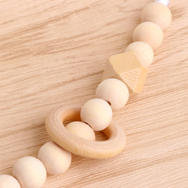 

Baby Infant Toddler Dummy Pacifier Soother Nipple Wooden Chain Clip Holder Gift