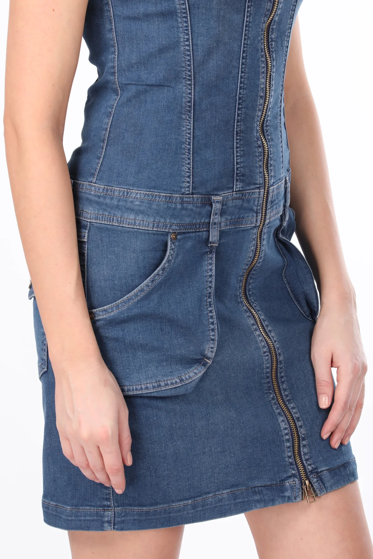 

Zipper Pocket Womens Jean Dress