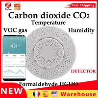 tuya zigbee temperature sensor humidity detector carbon dioxide co2 gas sensor formaldehyde voc detection app control air box
