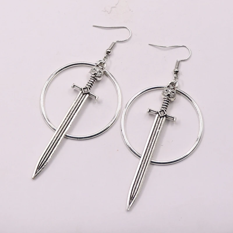 Серьги Обручи с мечом серьги в виде воина большая кошка серьга шпаги обручем