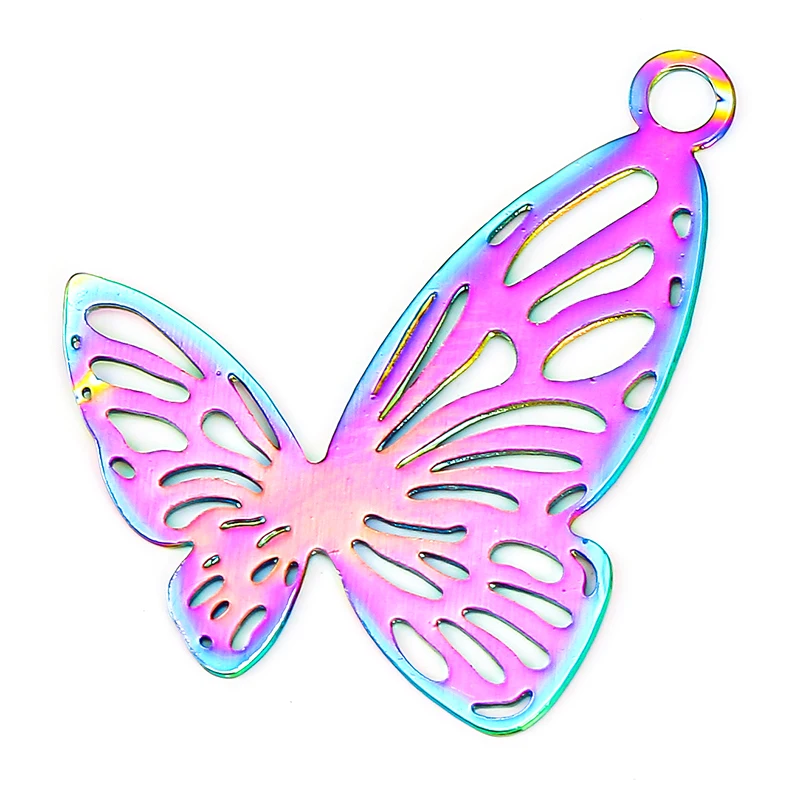 

Beautiful 10pcs/lot Colorful Gold Silver Color Copper Large Small Butterfly Charms DIY Necklace Earring Jewelry Accessories Gift