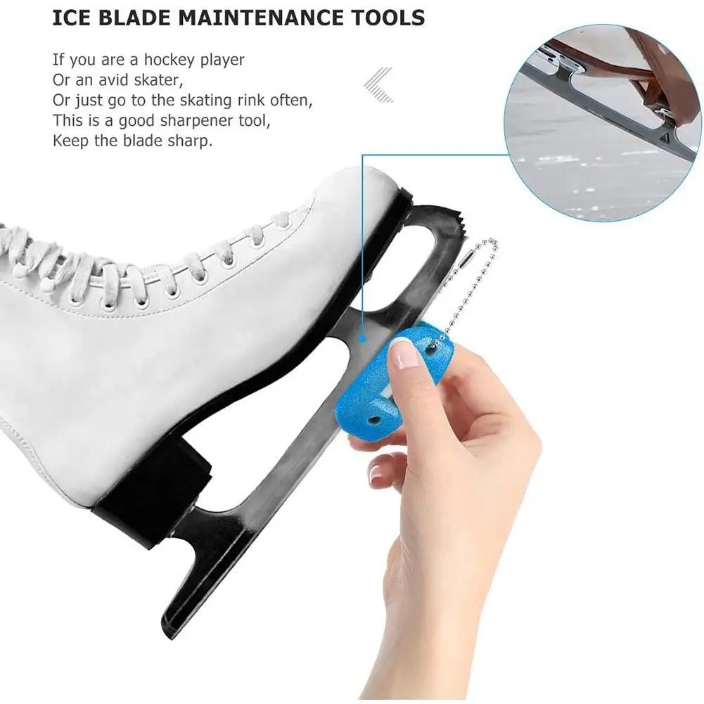 White Sandstone Ice Skate Double Side Sharpener Portable Hanging Ice Hockey Shoe Blades Sharpener Ice Skate Accessories