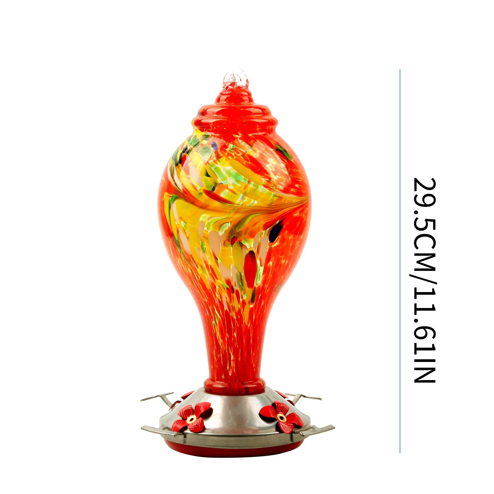 

Hummingbird Water Feeder Flower Bird Feeder Painted Glass Hummingbird Feeder Berries Humming Bird Feed Seed Accessories