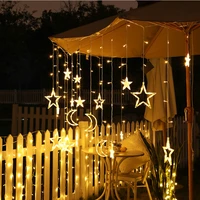 3 5m moon star lamp led lamp string ins christmas lights decoration holiday lights curtain lamp wedding party fairy neon 220v