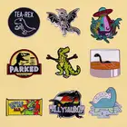 Детская Металлическая Брошь в виде динозавра с эмалью