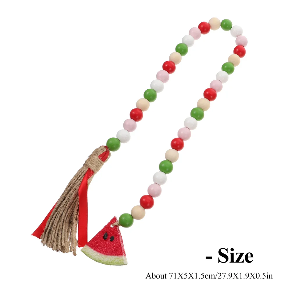 

2pcs Wooden beads String with Fruit Pendant Tassel Rustic Creative Beads String