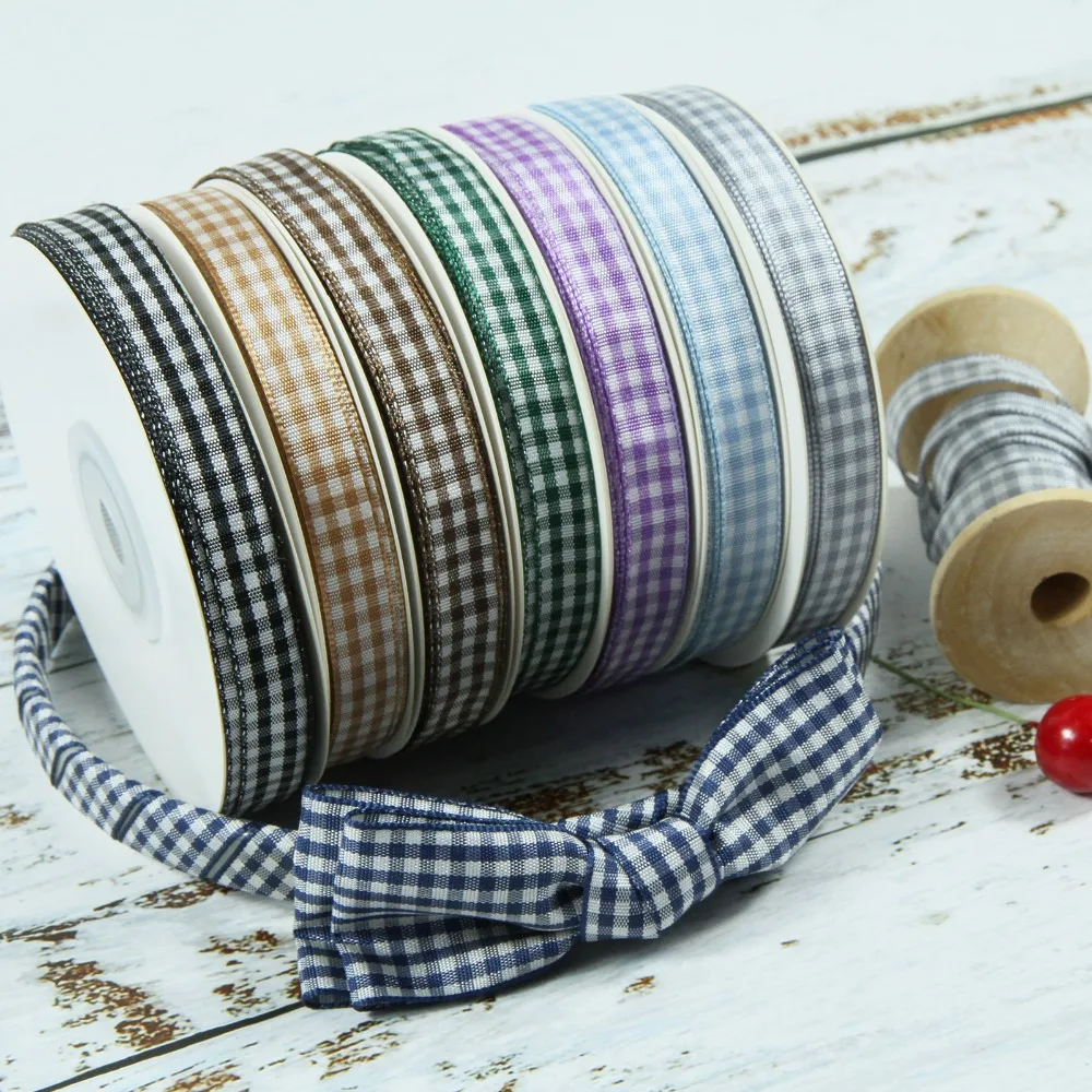 10yards/lot 9/25/38mm Scottish Plaid Gingham Check Tartan Ribbon for DIY Home Decoration Gift Wrapping Christmas | Дом и сад