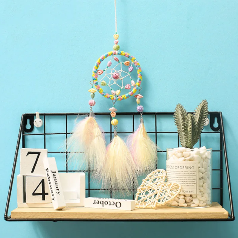 Инс стиль ярко-розовый Ловец снов аксессуар перо Автомобильное Зеркало