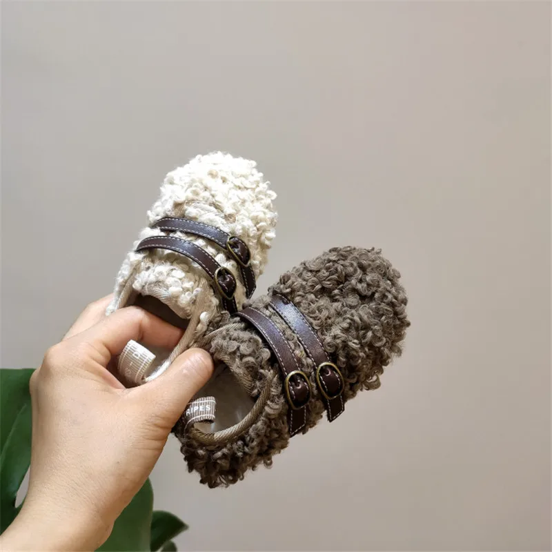 

Girls Shoes 2020 Winter New Toddler Children Shoes Plush Warm Hook &Loop Fashion Casual Little Baby Shoes 21-30
