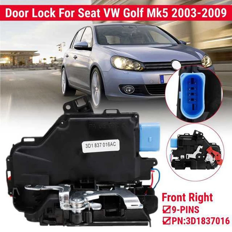 

Front Right Door Lock Actuator Central Mechanism 3D1837016A 3D1837016 for Golf 5 Mk5 2003-2009 Seat Leon Toledo Skoda