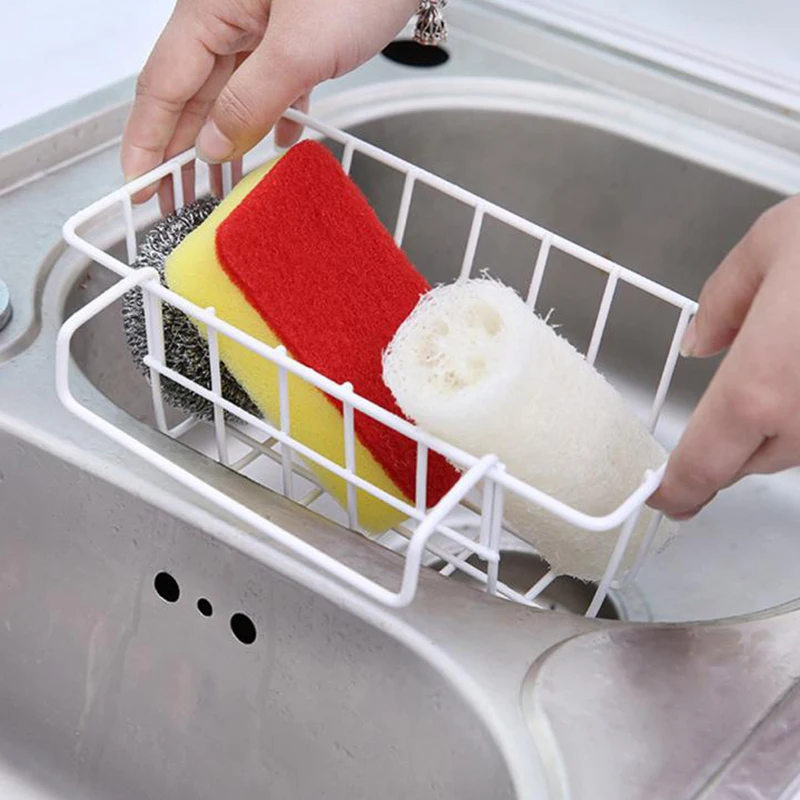 Brand New And High Quality Sink Sponge Storage Hanging Drain Basket Rack Multi Function Iron Kitchen Holder | Дом и сад