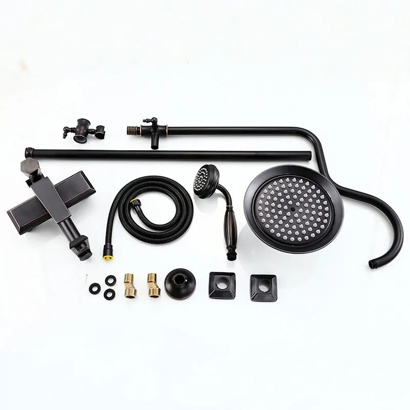 Набор душевых смесителей для ванной комнаты черная система душевого душа