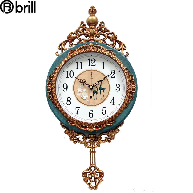 

Vintage Style Decorations for Home New 20-inch Swing Clock Living Room European Luxury Online Celebrity Quartz Clock Retro Style