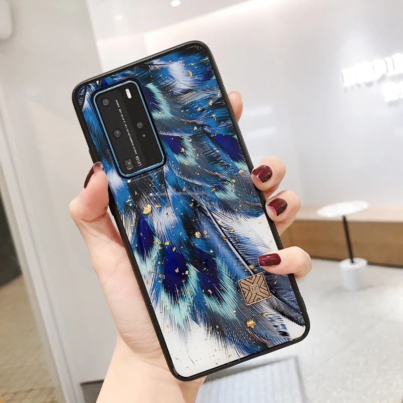 Чехол из мягкого силикона и ТПУ для Huawei P30 P40 Mate 30 Mate30 Pro Honor 20s 20 Lite чехол с золотыми