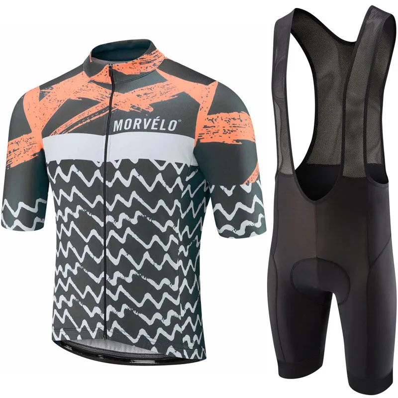 2019 Morvelo Pro Велосипедная форма комплект короткий рукав Велоспорт Джерси Биб шорты