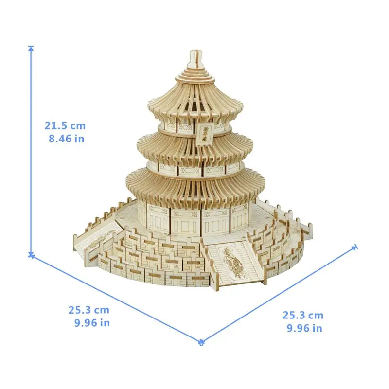 3D деревянная головоломка Сделай Сам Пекинский Храм Неба украшение обучающая