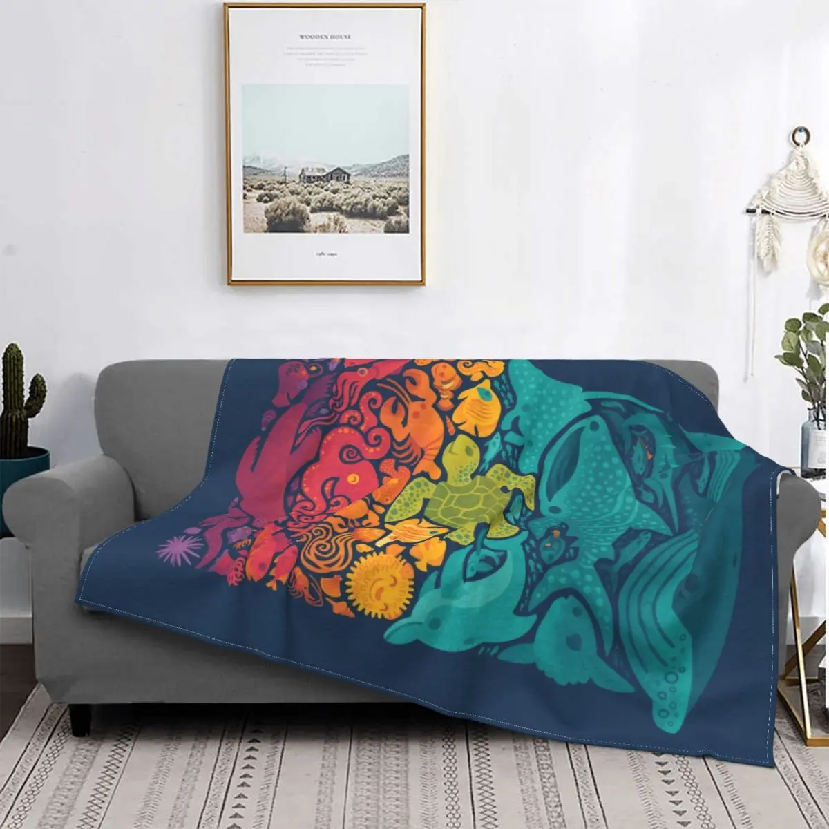 

Manta de forro polar con diseño de delfín para el hogar, colcha fina de felpa supercálida, portátil, para primavera y otoño