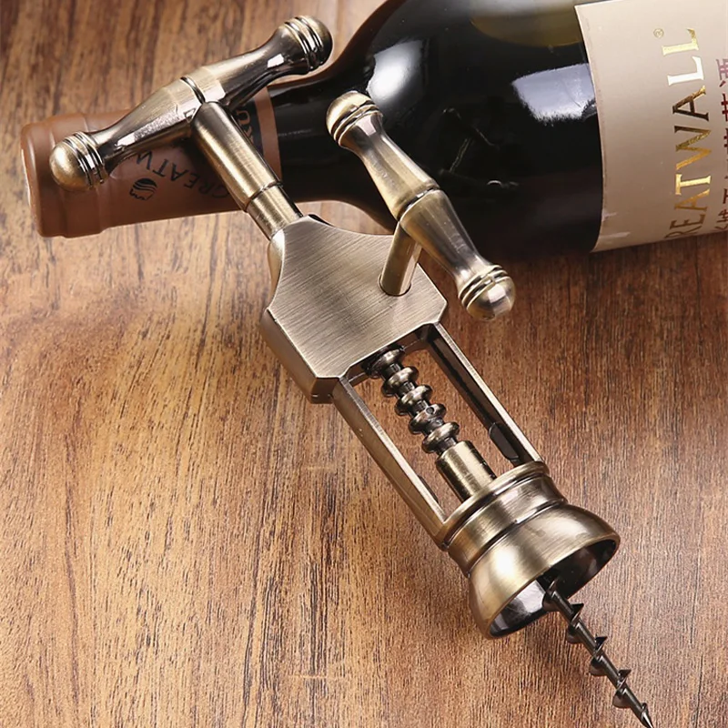 1 шт. Ретро красное вино открывалка для бутылок штопор из сплава цинка пробка