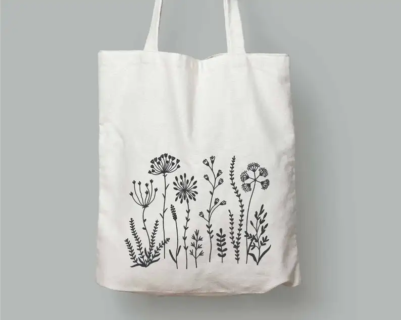 Сумка-тоут Wild Flower-сумка с принтом диких цветов-сумка для книг природы-Botanical Одуванчик, подарок для шоппинга гардерсканвы, сумка через плечо