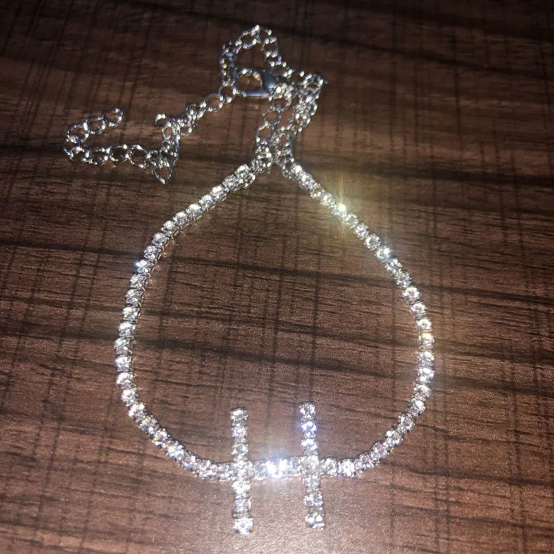 Женский браслет с 26 буквами блестящий стразы из кубинской звеньев подарки