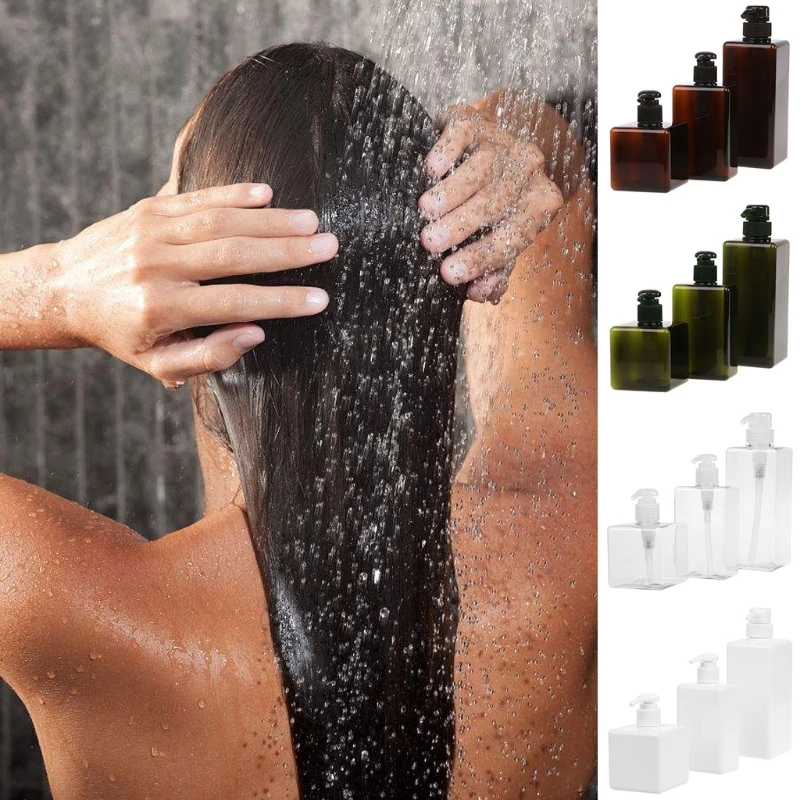 250ml/280ml/650ml Lotion Container Large Pump Plastic Shampoo Bottle Refillable Travel clear/white/brown/green | Красота и здоровье