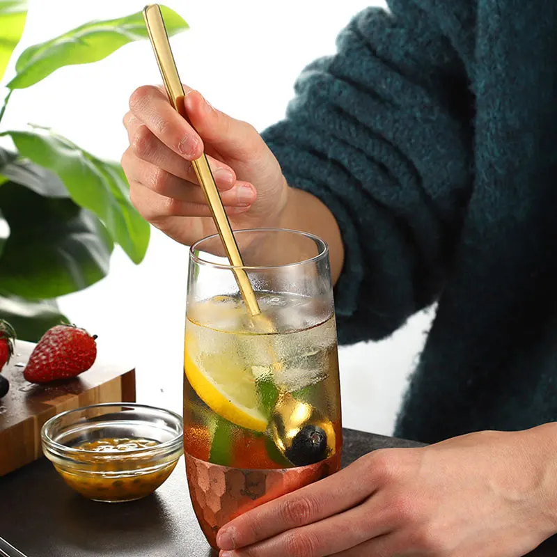 

8 Colors Stainless Steel Spoon With Long Handle Ice Spoon Coffee Spoon Tea Home Kitchen Tableware Spoons Size 23.8 CM