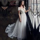 Винтажное свадебное платье-трапеция, с кружевом
