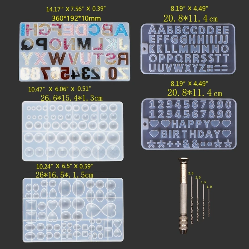 

English Letter Pendant Resin Mold Kit Large Letter Silicone Casting Mold Alphabet Resin Casting Mold Art Craft Tools Kit