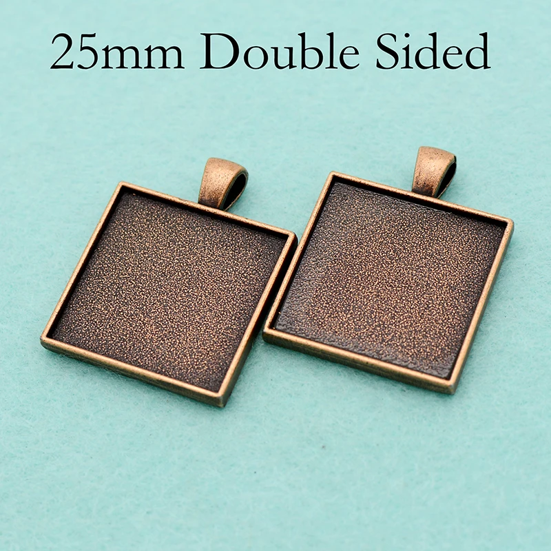 Двухсторонний подвесной лоток 20 шт. 25 мм двухсторонний кулон камеи квадратный