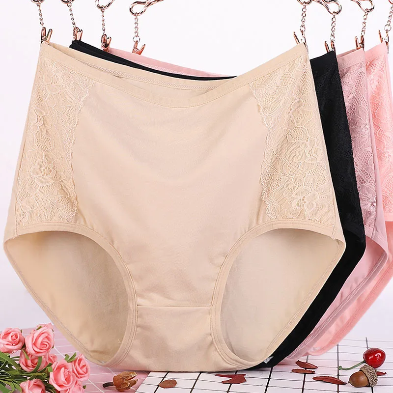 XL ~ 6XL размера плюс женское нижнее белье с рисунком Хлопковые трусы Бесшовное