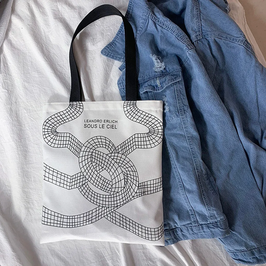 2019 женские сумки тканевая сумка тоут модная женская Печать Искусство