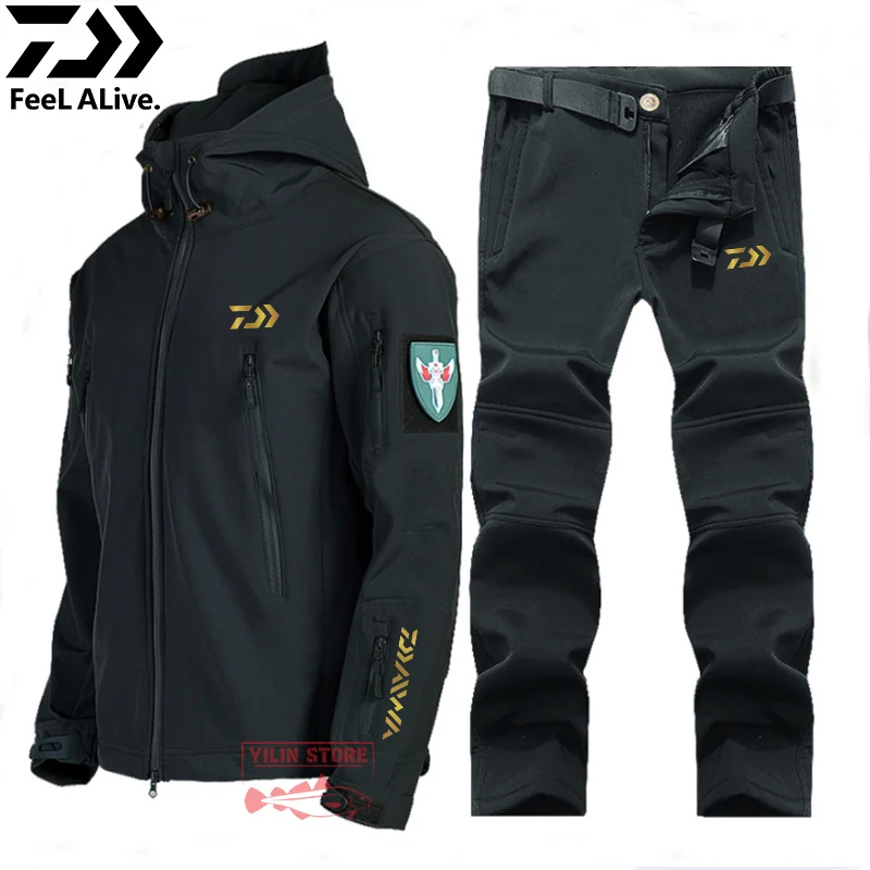 

NEW 2022 Daiwa Fishing Clothing Men Outdoor Hiking Clothes Autumn Winter Waterproof Warm Fishing Jackets Softshell Fishing Suit